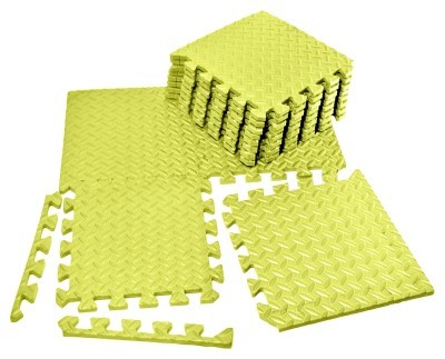 Татами мат EasyFit 8 шт (30х30х1 см) хвост ласточки желтый