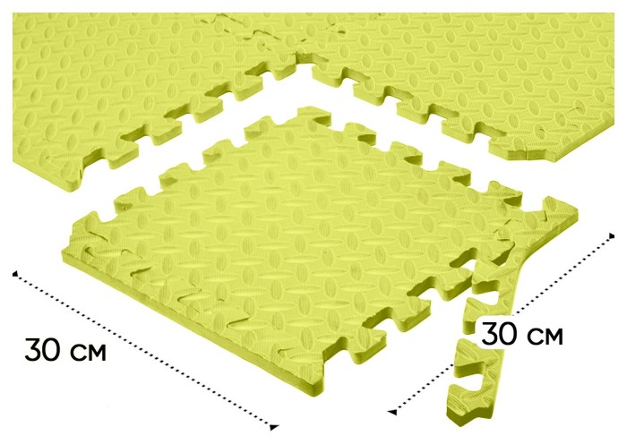 Татами мат EasyFit 8 шт (30х30х1 см) хвост ласточки желтый