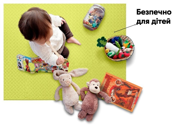 Татами мат EasyFit 8 шт (30х30х1 см) хвост ласточки желтый