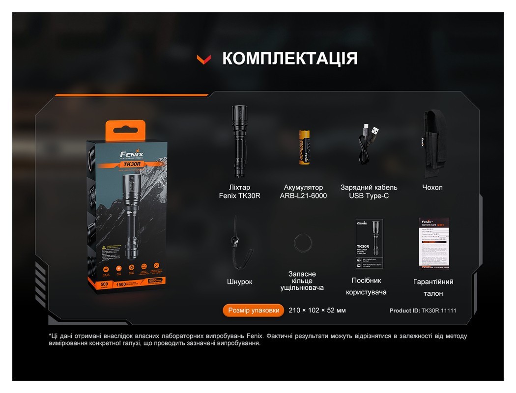 Ліхтар ручний лазерний Fenix TK30R, укр, укр