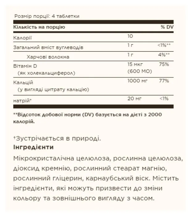 Calcium Citrate with Vitamin D3 - 120 tabs