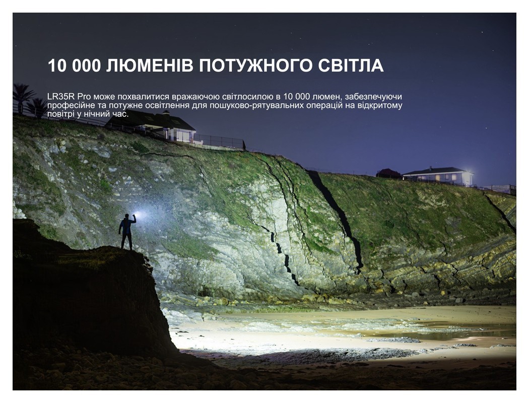 Ліхтар пошуковий ручний Fenix LR35R PRO, укр, укр