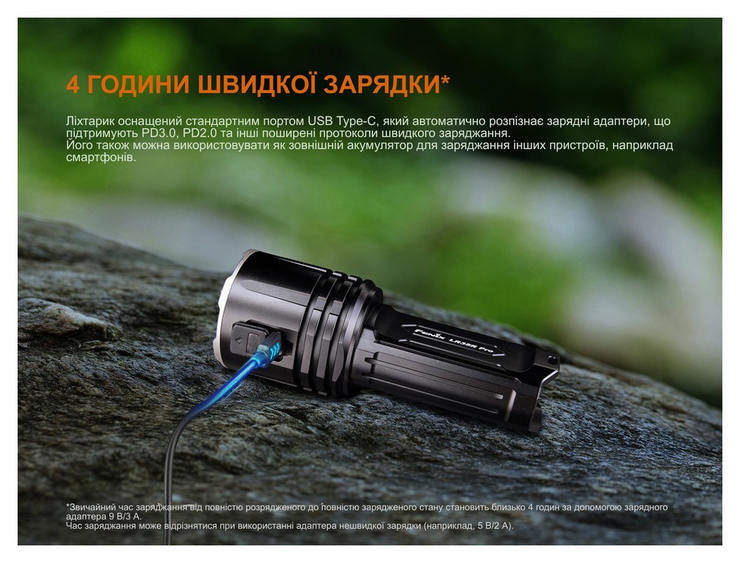 Ліхтар пошуковий ручний Fenix LR35R PRO, укр, укр