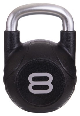 Гиря цельная с полиуретановым покрытием и хромированной ручкой Zelart TA-2681-8 8кг (MD2220-8) (металл, PU, черный)