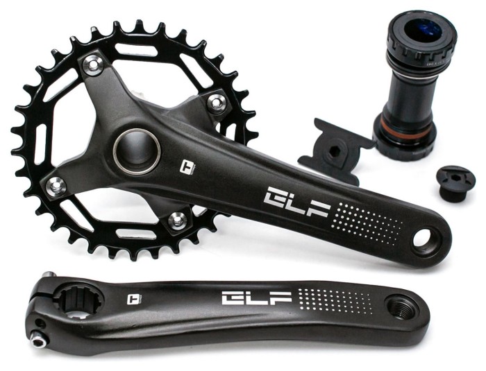 Шатун Алюмiнiй L175мм 36T з інтегр.віссю T-Self A26Z-SS300 чорний з кареткою, укр, укр