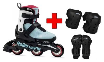 Комплект роликовые коньки Rollerblade Microblade Free 3WD G Blue + защита + защита