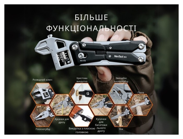 Мультитул NexTool Wrench W4, укр, укр