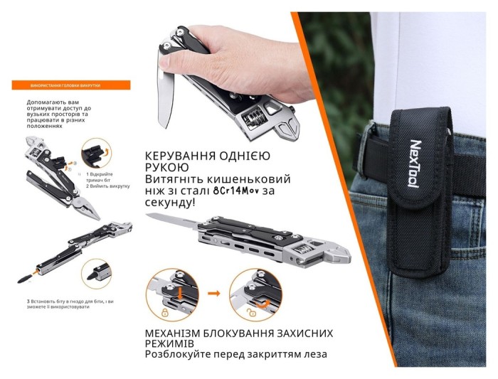 Мультитул NexTool Wrench W4, укр, укр