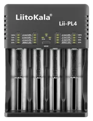 Зарядное устройство для Liitokala Lii-PL4, 4 канала, Ni-Mh/Li-ion/LiFePO4, 220V/12V, LED, Box