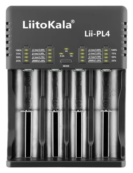 Зарядное устройство для Liitokala Lii-PL4, 4 канала, Ni-Mh/Li-ion/LiFePO4, 220V/12V, LED, Box