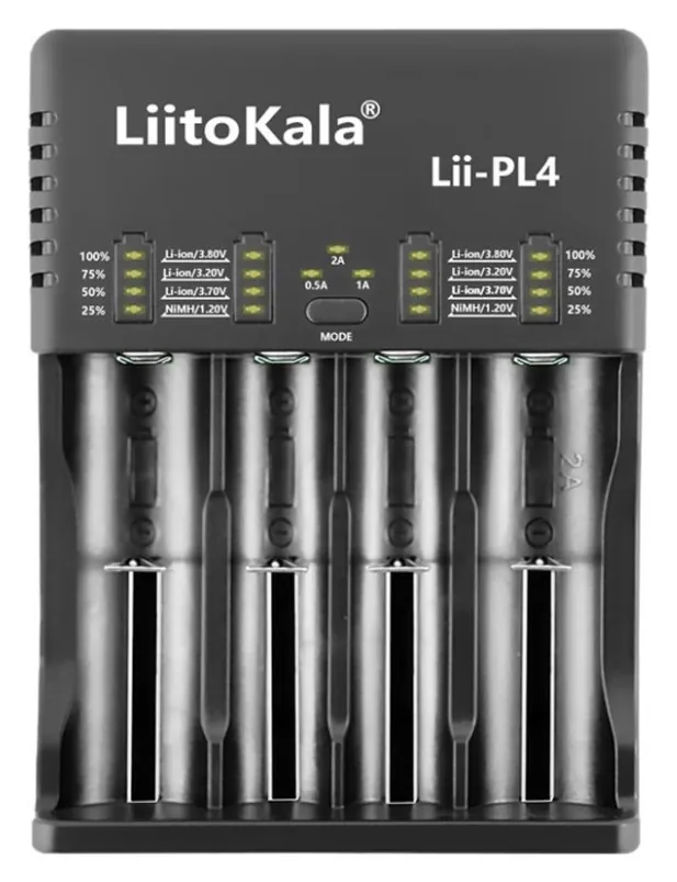 Зарядний пристрій Liitokala Lii-PL4, 4 канала, Ni-Mh/Li-ion/LiFePO4, 220V/12V, LED, Box (FNR_Lii-PL4)