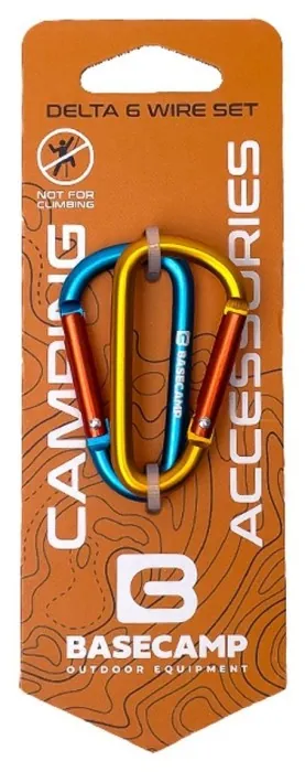 Набор алюминиевых сервисных карабинов Base Camp Delta 6 Straight Set, 2 шт, Blue/Orange