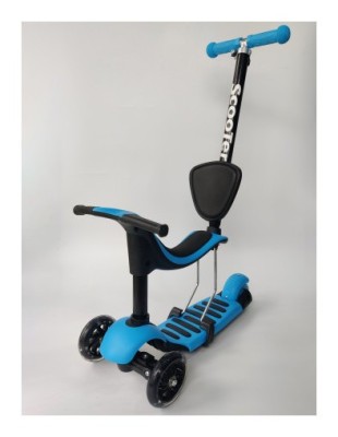 Дитячий самокат з сидінням та батьківською ручкою 3 в 1 Scooter Horned 0332-4S