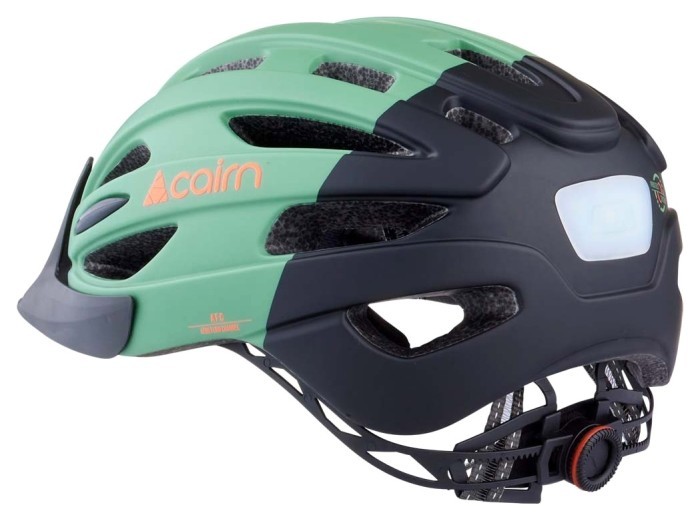 Велошолом Cairn Fusion LED USB green clay-black