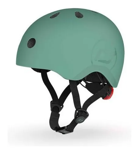 Шолом захисний дитячий Scoot and Ride, сіро-зелений, з ліхтариком, 51-53см (DWT_SR-190605-FOREST)