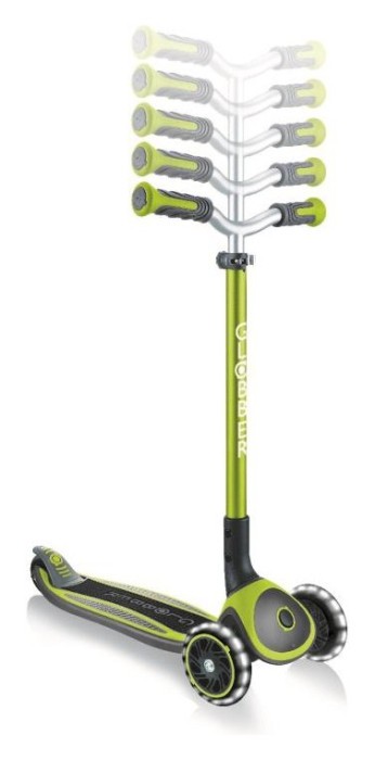 Самокат GLOBBER серії MASTER LIGHTS зелений, колеса з підсвіткою, 50кг, 4+