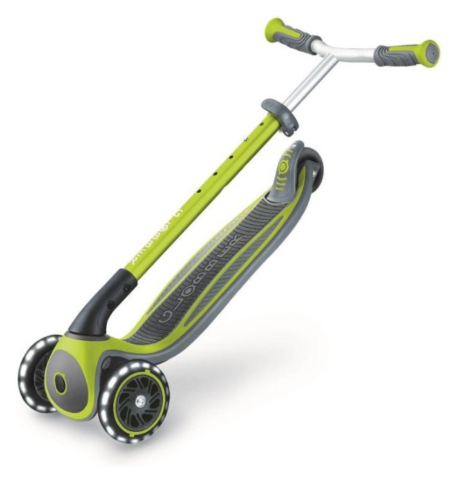Самокат GLOBBER серії MASTER LIGHTS зелений, колеса з підсвіткою, 50кг, 4+, укр, укр