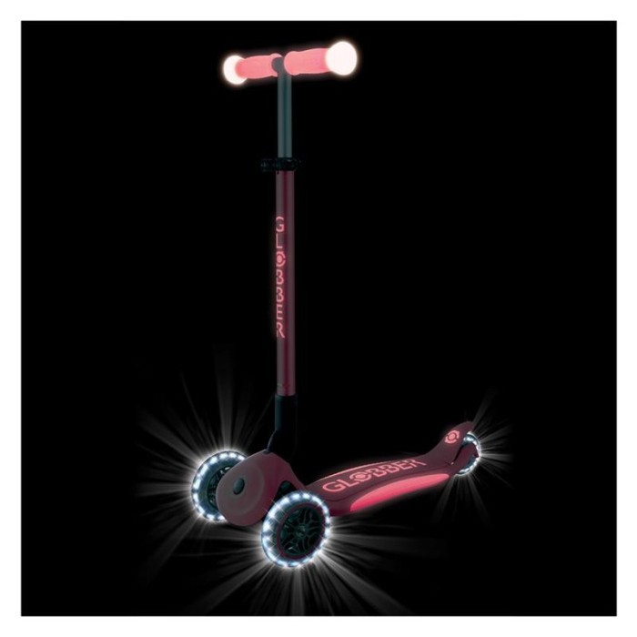 Самокат GLOBBER серії ELITE рожевий, світиться в темряві, колеса з підсвіткою, до 50кг, 3+