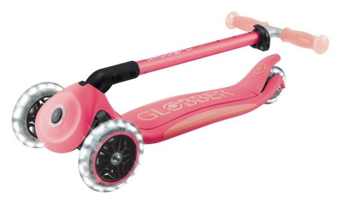 Самокат GLOBBER серії ELITE рожевий, світиться в темряві, колеса з підсвіткою, до 50кг, 3+