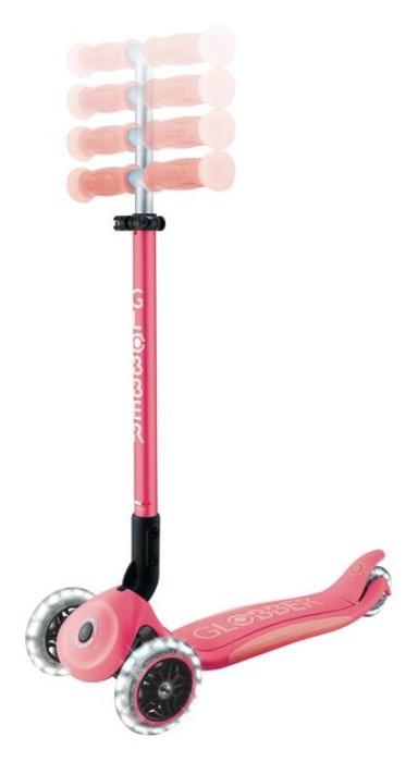 Самокат GLOBBER серії ELITE рожевий, світиться в темряві, колеса з підсвіткою, до 50кг, 3+, укр, укр