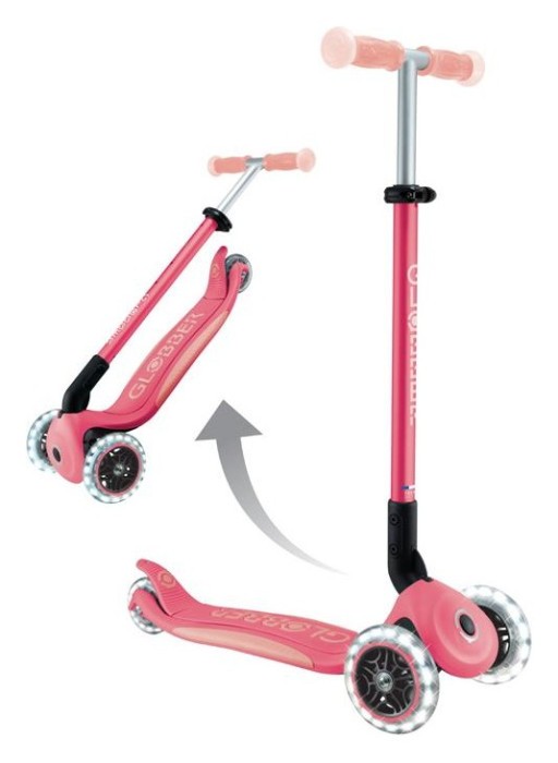 Самокат GLOBBER серії ELITE рожевий, світиться в темряві, колеса з підсвіткою, до 50кг, 3+, укр, укр