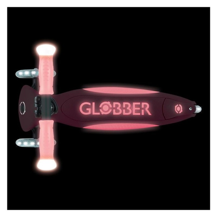 Самокат GLOBBER серії ELITE рожевий, світиться в темряві, колеса з підсвіткою, до 50кг, 3+, укр, укр
