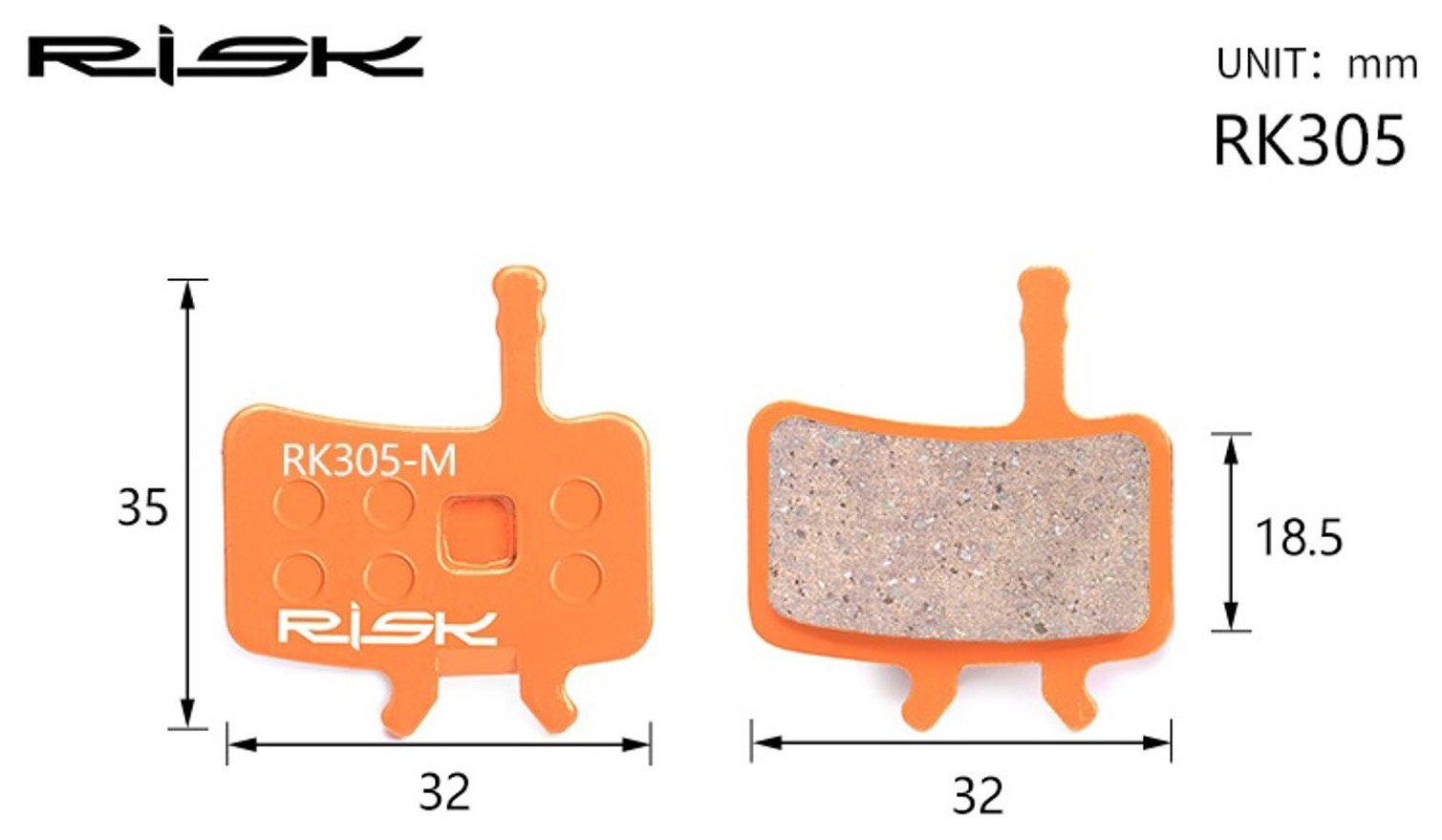 Колодки тормозные полуметалл под дисковые тормоза RISK RK305-S Подходит под дисковые тормоза AVID BB7，Juicy3/5/7