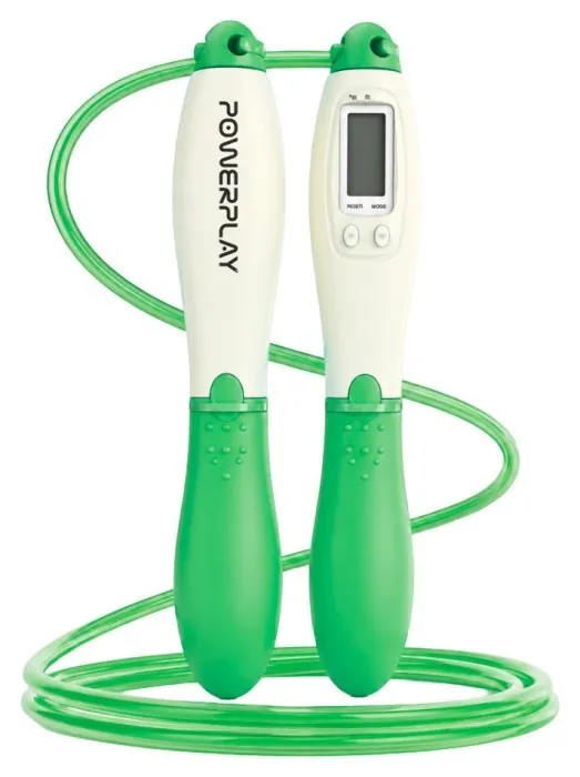 Скакалка з лічильником PowerPlay 4216 Jump Rope Зелена 2.8 см.