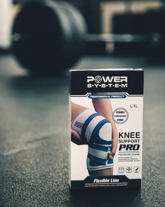 Наколінник Power System PS-6008 Knee Support Pro Blue/White (1шт.) S/M