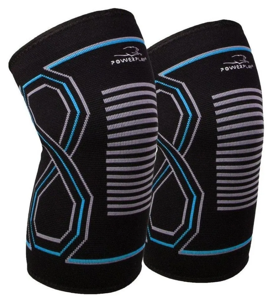 Наколінники спортивні PowerPlay PP-4099 Knee Support Чорно/Сині S/M (пара) (L/XL (пара))
