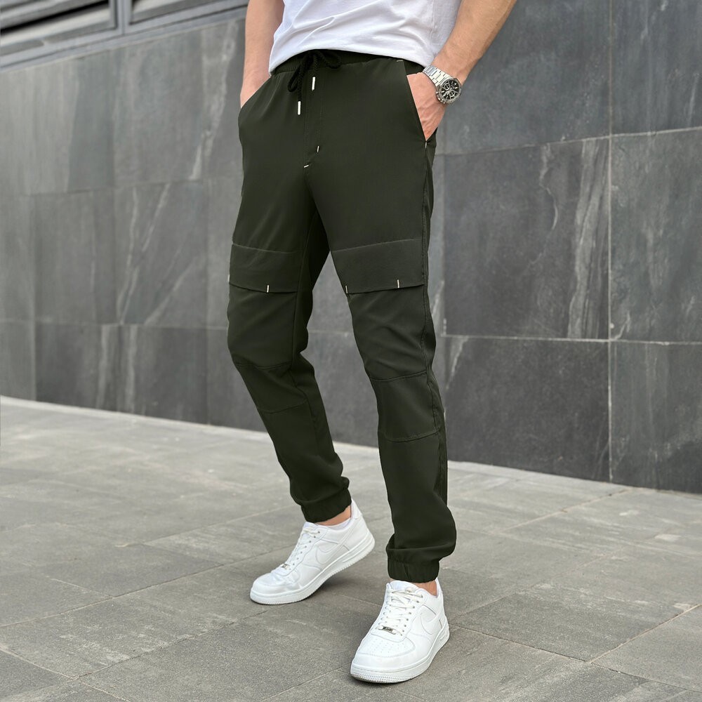 Чоловічі штани джогери з кишенями хакі Pobedov Vershyna, укр, укр