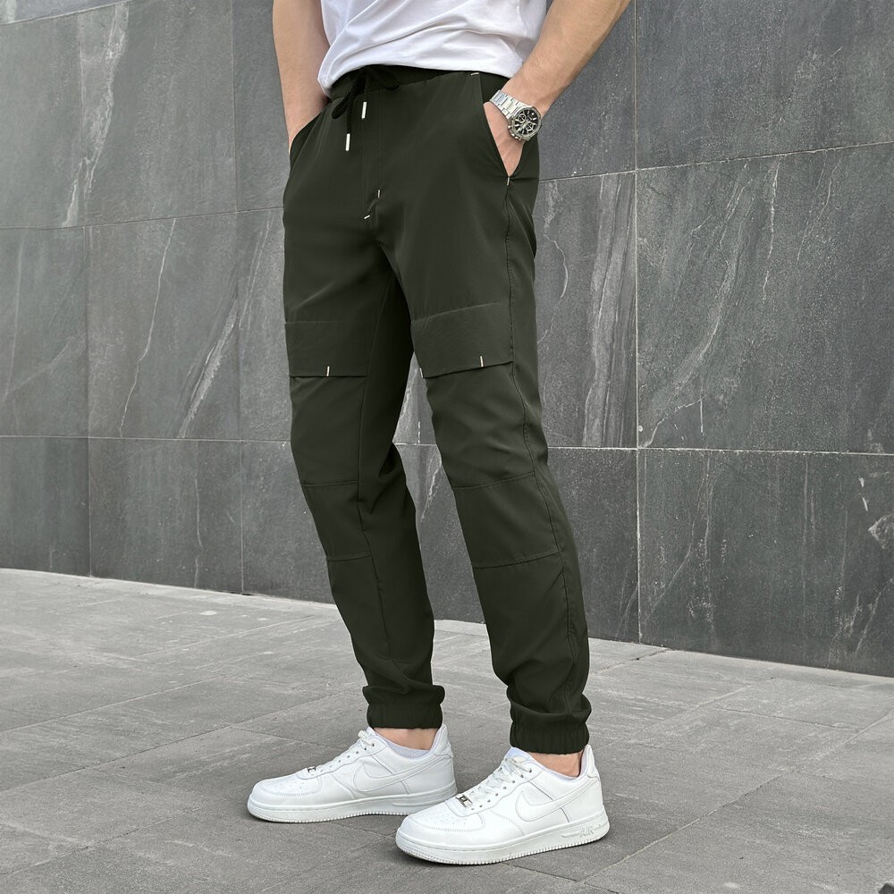 Чоловічі штани джогери з кишенями хакі Pobedov Vershyna, укр, укр