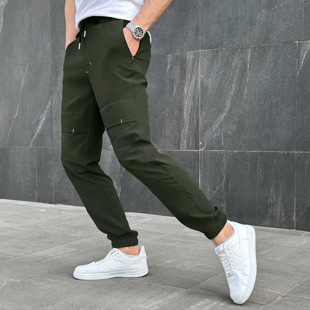 Чоловічі штани джогери з кишенями хакі Pobedov Vershyna, укр, укр