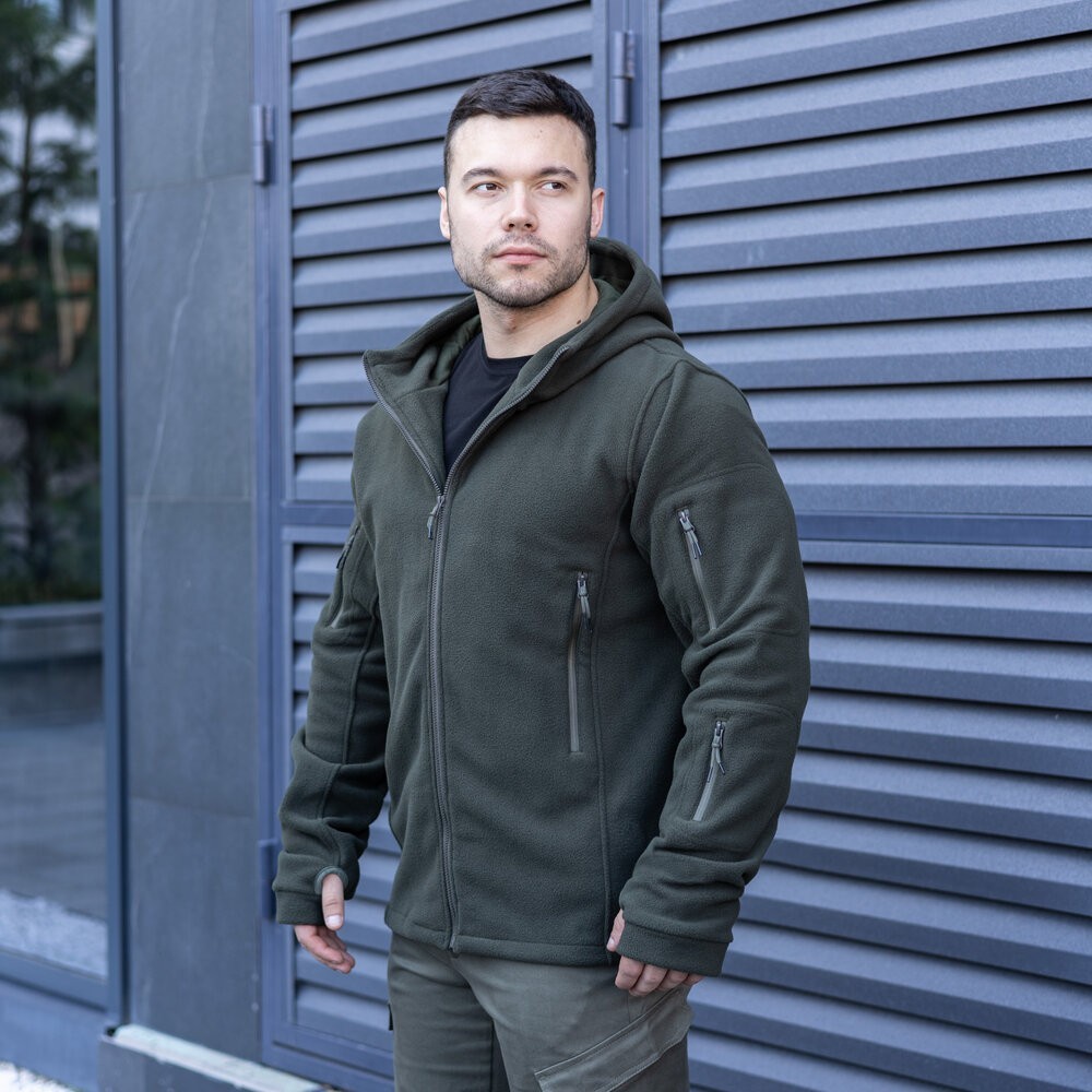 Чоловіча толстовка флісова на блискавці Pobedov Explorer хакі