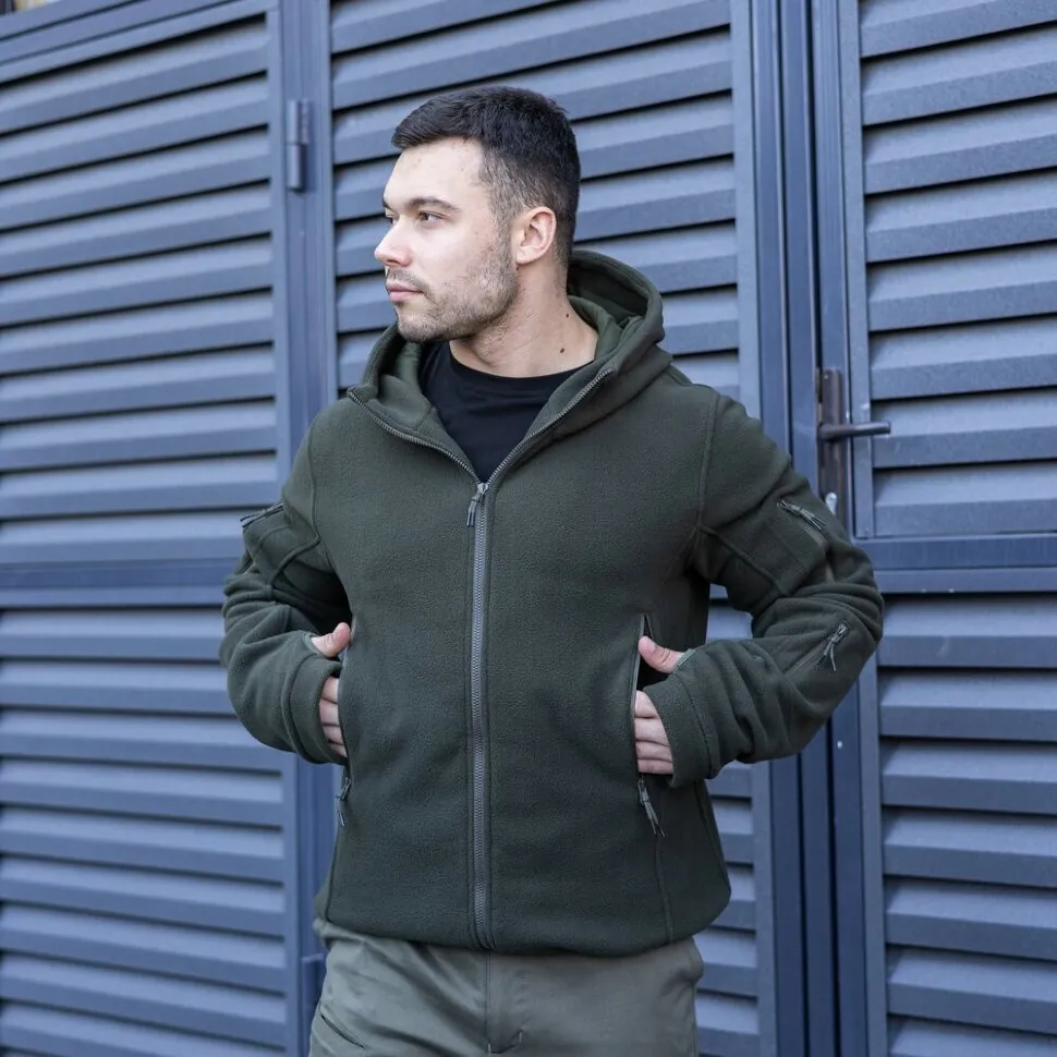 Чоловіча толстовка флісова на блискавці Pobedov Explorer хакі (S)