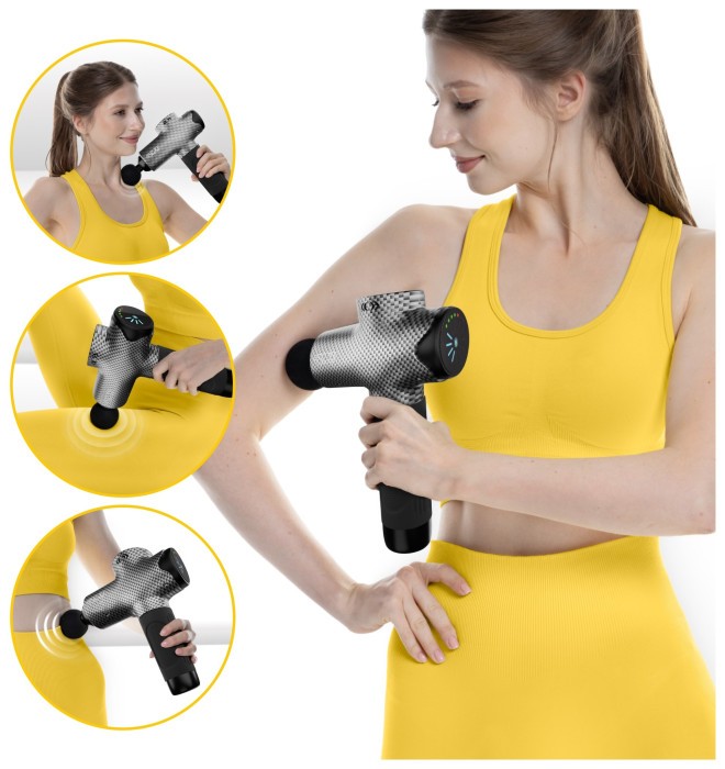 Ручний перкусійний масажер 4FIZJO Massage Gun Evo 30 Вт масажний пістолет (P-5907739319920)