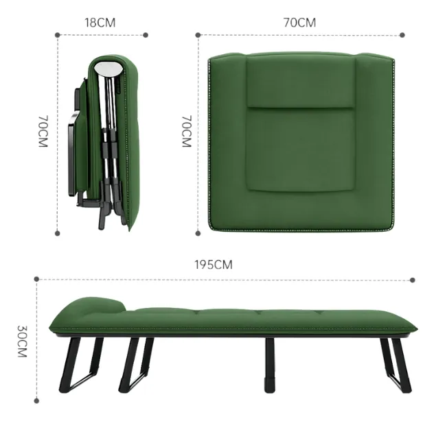Раскладная кровать (раскладушка) со встроенным матрасом LEOBRO Green (LB-FB-S1-GRN)
