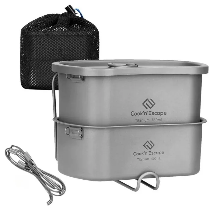 Набір туристичного посуду Cook “n” Escape Titanium Canteen Mesh Kit CA2117 grey