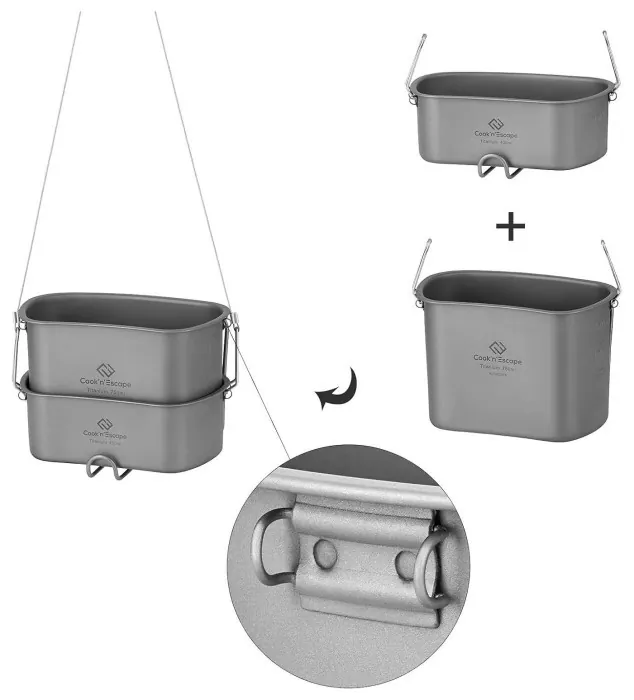 Набір туристичного посуду Cook “n” Escape Titanium Canteen Mesh Kit CA2117 grey