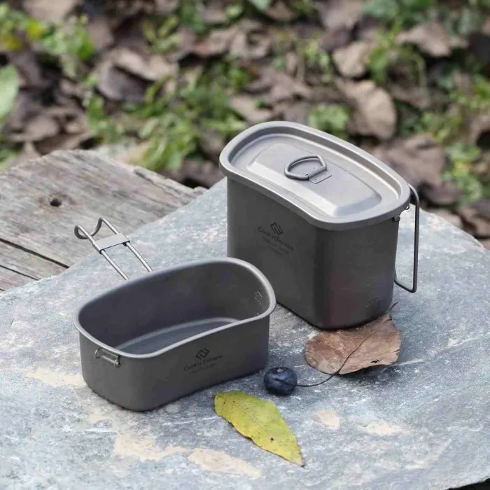Набір туристичного посуду Cook “n” Escape Titanium Canteen Mesh Kit CA2117 grey