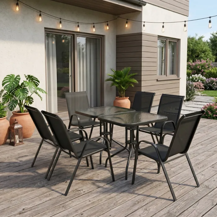 Комплект садовой мебели LEOBRO Comfort Plus 6 кресел + 2 прямоугольных столика (LB-1053-2)
