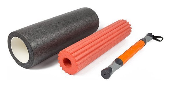 Масажний ролик EasyFit TIO 3 в 1 Чорний-помаранчевий, укр, укр