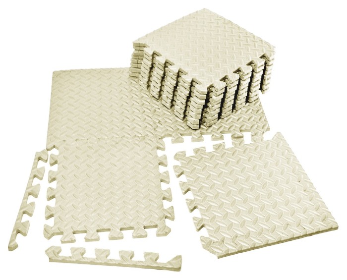 Татамі мат EasyFit 8 шт (30х30х1 см) хвіст ластівки білий, укр, укр