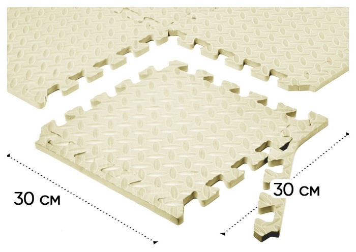 Татамі мат EasyFit 8 шт (30х30х1 см) хвіст ластівки білий