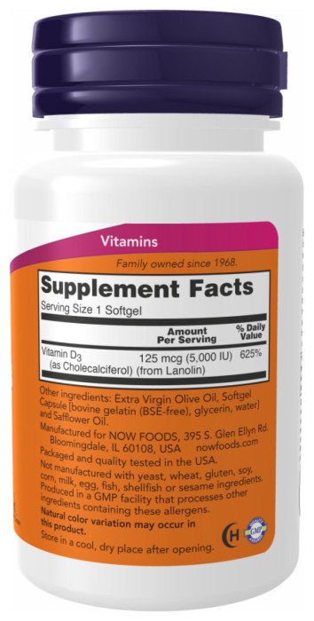 VIT D-3 5000 IU - 120 sgels (Пошкоджена банка)