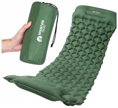 Килимок (каримат) надувний Mountain Goat 190 x 58 x 5 см з вбудованим насососм Navy Green (P-5905973400909)