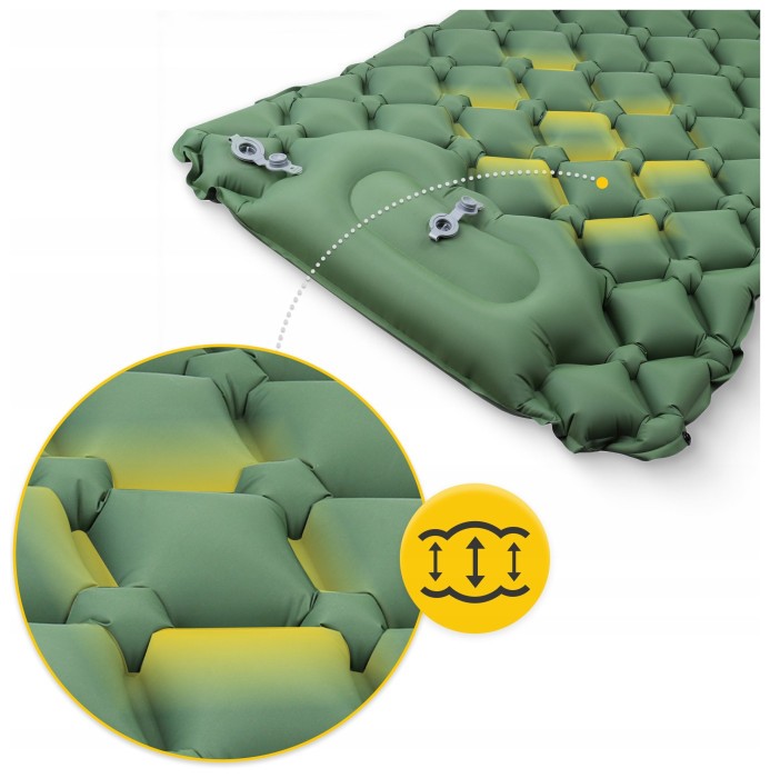 Коврик (каримат) надувной Mountain Goat 190 x 58 x 5 см со встроенным насосом Navy Green (P-5905973400909)