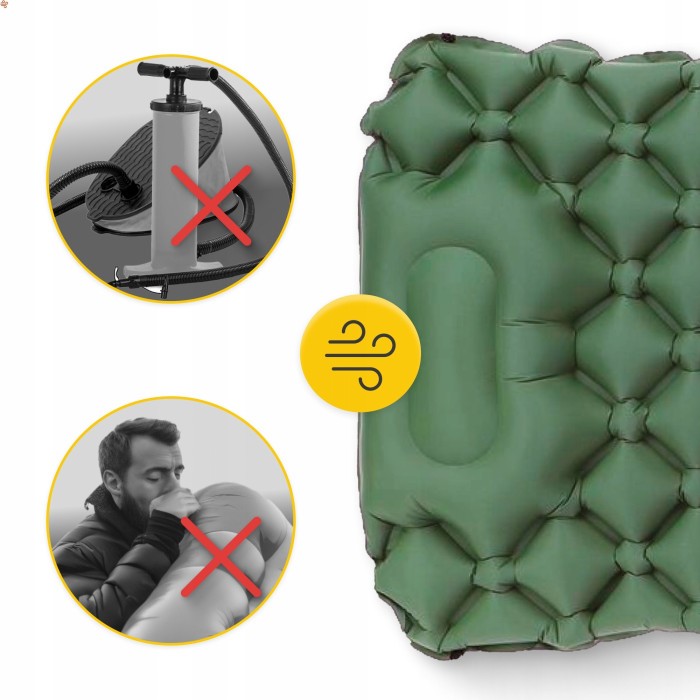 Коврик (каримат) надувной Mountain Goat 190 x 58 x 5 см со встроенным насосом Navy Green (P-5905973400909)