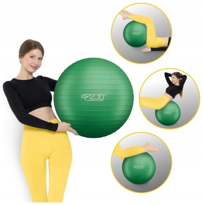 Мяч для фитнеса (фитбол) 4FIZJO 85 см Anti-Burst Green (P-5907739316394)