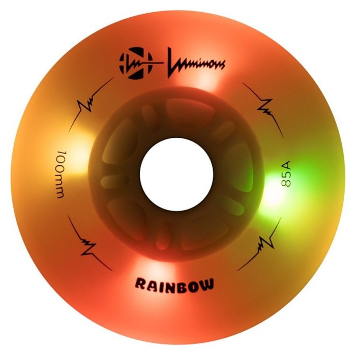 Колеса для роликів, що світяться FR Luminous Rainbow 100mm/85A 6-pack